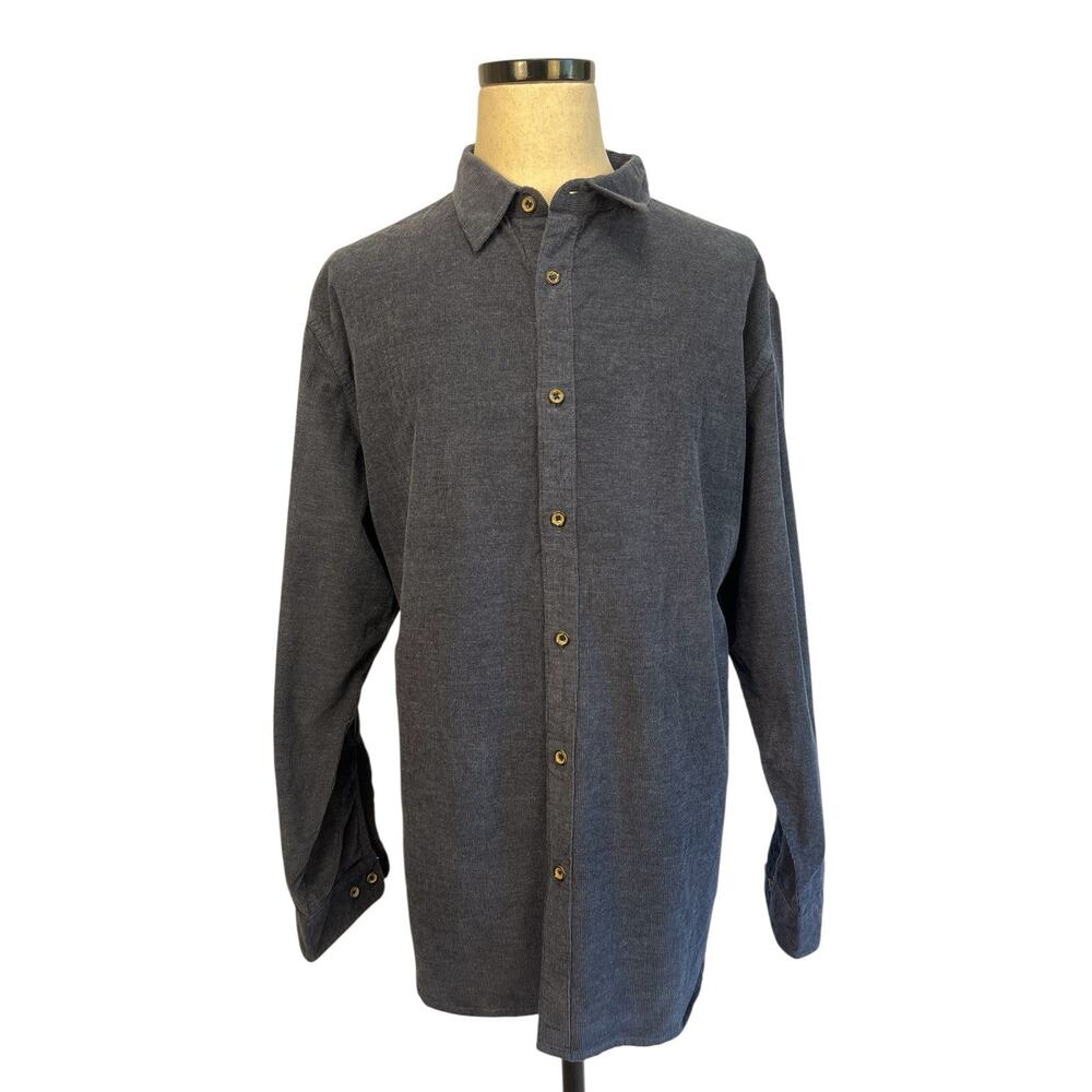 NWOT California Shirt Co Shirt Men's XXL Grey Corduroy Button Up